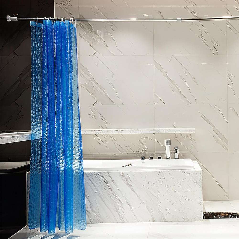 LQFMEHOT EVA Blue Shower Curtain Liner, 3D Water Cube 5G Shower Liner with 12 Rustproof Metal Grommets and Weighted Magnets, Waterproof Duty for Bathroom 72 x 72 - Image 8