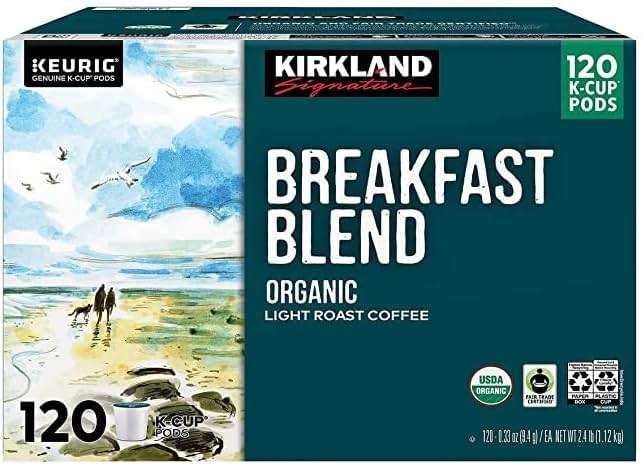 Kirkland Signature Breakfast Blend, Organic Light Roast Coffee - 120 Count - Image 1