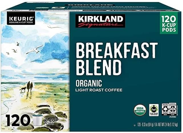 Kirkland Signature Breakfast Blend, Organic Light Roast Coffee - 120 Count - Product Image