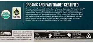 Kirkland Signature Breakfast Blend, Organic Light Roast Coffee - 120 Count - Image 3