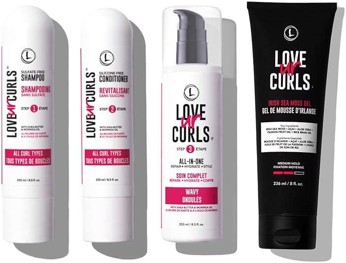 Love Ur Curls - Shampoo, Conditioner, Wavy All In One Styler to repair, define and hydrate hair and Irish Sea Moss Gel for touchable hold - Image 1