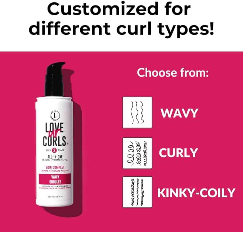 Love Ur Curls - Shampoo, Conditioner, Wavy All In One Styler to repair, define and hydrate hair and Irish Sea Moss Gel for touchable hold - Image 2