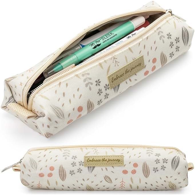 Mr. Pen- Cute Pencil Case Pouch, Multipurpose Canvas Bible Pencil Pouch, Smooth Zipper, Premium Material, Neat Stitches, Ideal for Stationery, Cosmetics, Electronics, School, Office, Travel - Product Image