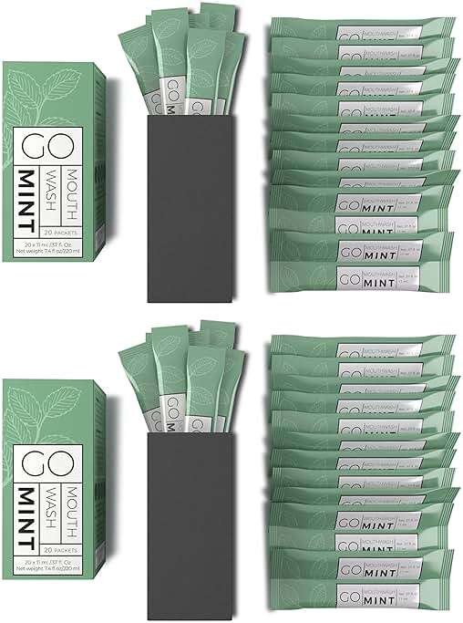 GO Travel Size Mouthwash Packets – Individual Mini Single Packets for Fresh Breath - TSA Compliant - Smart Packet Design to Reduce Travel Bottle Waste. Alcohol-Free. - Image 1
