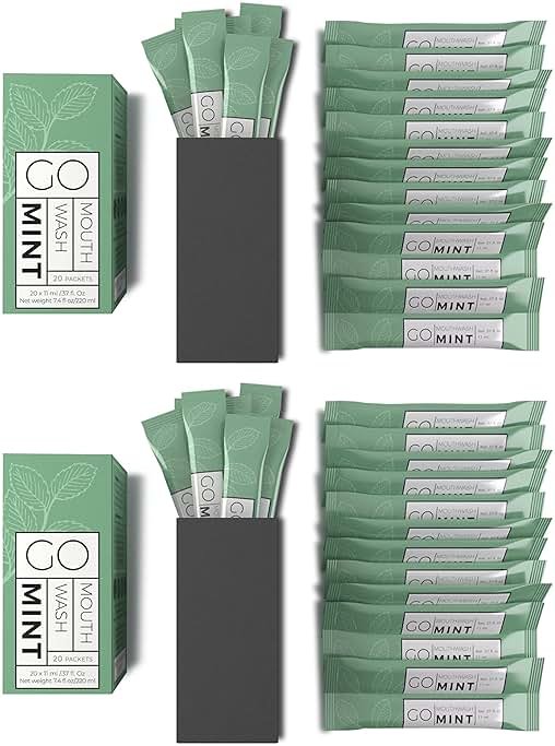 GO Travel Size Mouthwash Packets – Individual Mini Single Packets for Fresh Breath - TSA Compliant - Smart Packet Design to Reduce Travel Bottle Waste. Alcohol-Free. - Product Image