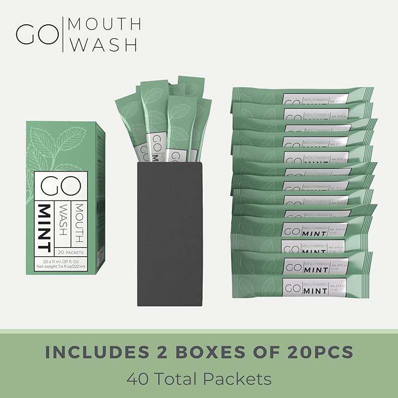 GO Travel Size Mouthwash Packets – Individual Mini Single Packets for Fresh Breath - TSA Compliant - Smart Packet Design to Reduce Travel Bottle Waste. Alcohol-Free. - Image 2