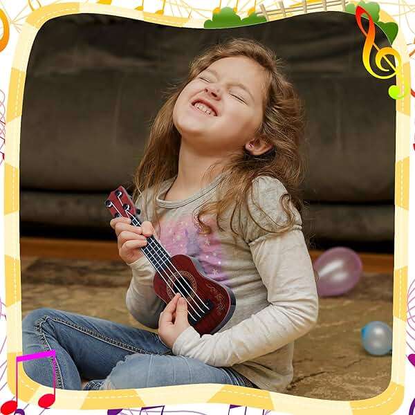 Lenwen 12 Pcs Kids Ukulele Guitar 10 Inch Kids Toy Ukulele 4 Strings Mini Guitar Children Musical Instruments Educational Learning Toy for Toddler Beginner Preschoolers Education - Image 2