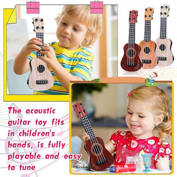 Lenwen 12 Pcs Kids Ukulele Guitar 10 Inch Kids Toy Ukulele 4 Strings Mini Guitar Children Musical Instruments Educational Learning Toy for Toddler Beginner Preschoolers Education - Image 6