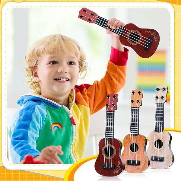 Lenwen 12 Pcs Kids Ukulele Guitar 10 Inch Kids Toy Ukulele 4 Strings Mini Guitar Children Musical Instruments Educational Learning Toy for Toddler Beginner Preschoolers Education - Image 7