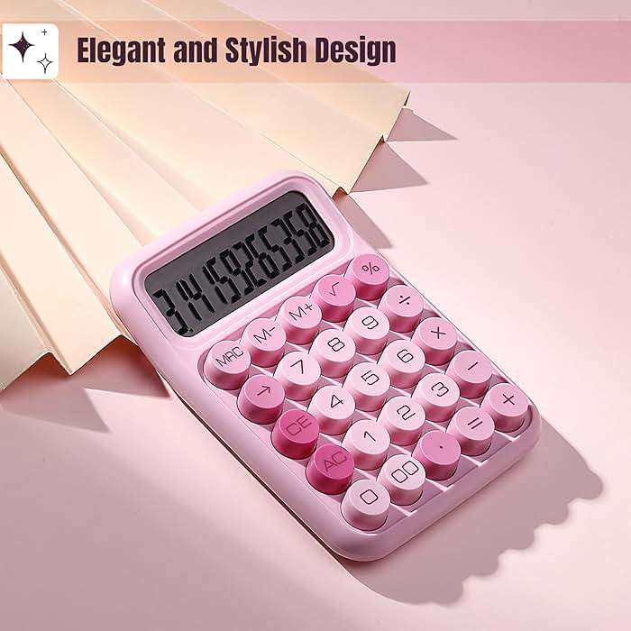 Mr. Pen- Mechanical Switch Calculator, 12 Digit Large LCD Display, Pink with Big Buttons, Mechanical Switch Calculator for Home, School, Office - Image 4