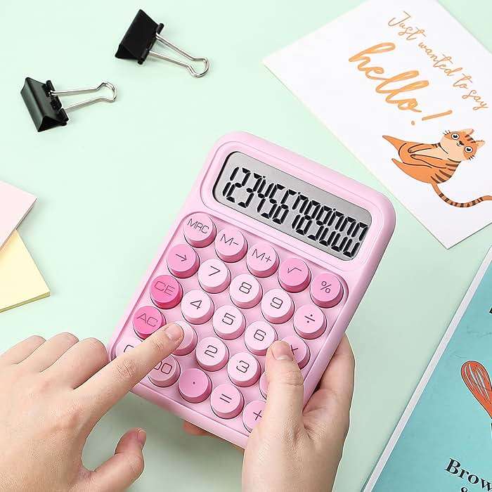 Mr. Pen- Mechanical Switch Calculator, 12 Digit Large LCD Display, Pink with Big Buttons, Mechanical Switch Calculator for Home, School, Office - Image 7