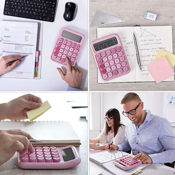 Mr. Pen- Mechanical Switch Calculator, 12 Digit Large LCD Display, Pink with Big Buttons, Mechanical Switch Calculator for Home, School, Office - Image 8