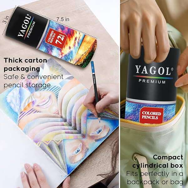 Yagol Colored Pencils for Adult Coloring Books, 72 Color Pencil Set, Soft Core Color Pencils for Adult Coloring Book, Coloring Pencils for Adults - Drawing, Sketching, Blending & Shading-Art Supplies. - Image 5