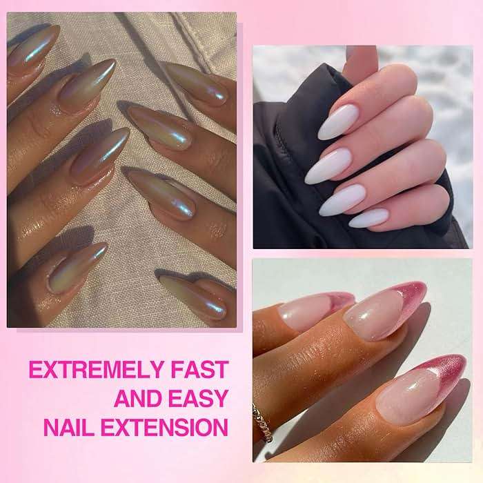 SAVILAND Almond Gel Nail Kit: Nail Drill Kit U V Lamp for Nails 500PCS Almond Nail Tips Gel Nail X Kits Nail Glue Easy Use Manicure Tool Extension Set DIY At Home Salon Gift for Women - Image 2