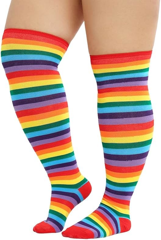 Zando Plus Size Thigh High Socks Extra Long Leg Warmers Over Knee Thick Socks Chunky Knit Thigh High Stockings - Product Image
