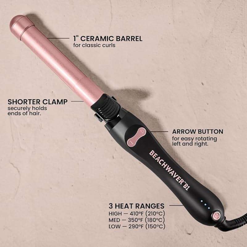 The Beachwaver Co. Rotating Curling Iron Ceramic Curling Iron - Largest Barrel Size for Long Hair! | Auto-Shut Off, Travel-Friendly, Dual Voltage - Image 5