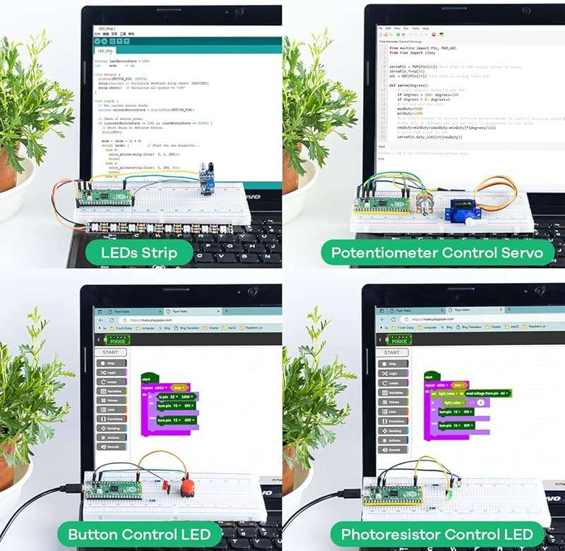 LAFVIN Basic Starter Kit for Raspberry Pi Pico,LCD1602,SG90 with Tutorial - Image 3