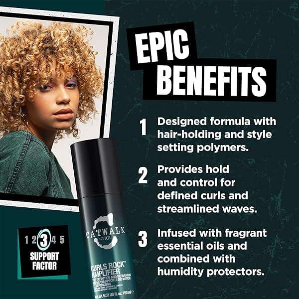 Catwalk Curls Rock Amplifier Shaping Cream by TIGI 7-Pack – Curl Cream for Defining Wavy, Curly Hair – Flexible Hold, Frizz Control + Anti-Humidity, Scented, 5.07 Oz Ea - Image 3