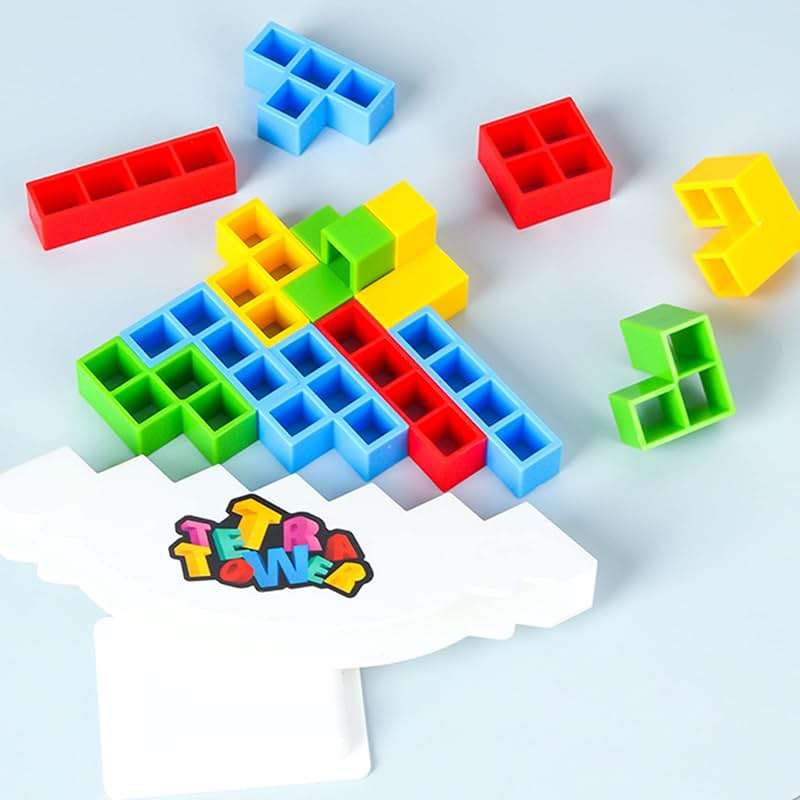 ALKISTA 48 Pcs Tetra Tower Balance Stacking Blocks Game, Board Games for 2 Players+ Family Games, Parties, Travel, Kids & Adults Team Building Blocks Toy - Image 7