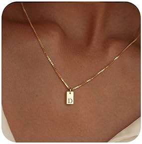 Initial Necklaces for Women 14K Gold Plated Letter Necklace Dainty Waterproof Pendant Necklace Personalized Gifts Trendy Gold Jewelry - Image 1