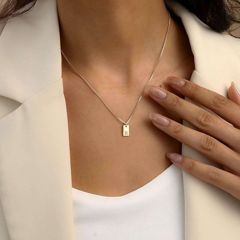 Initial Necklaces for Women 14K Gold Plated Letter Necklace Dainty Waterproof Pendant Necklace Personalized Gifts Trendy Gold Jewelry - Image 3