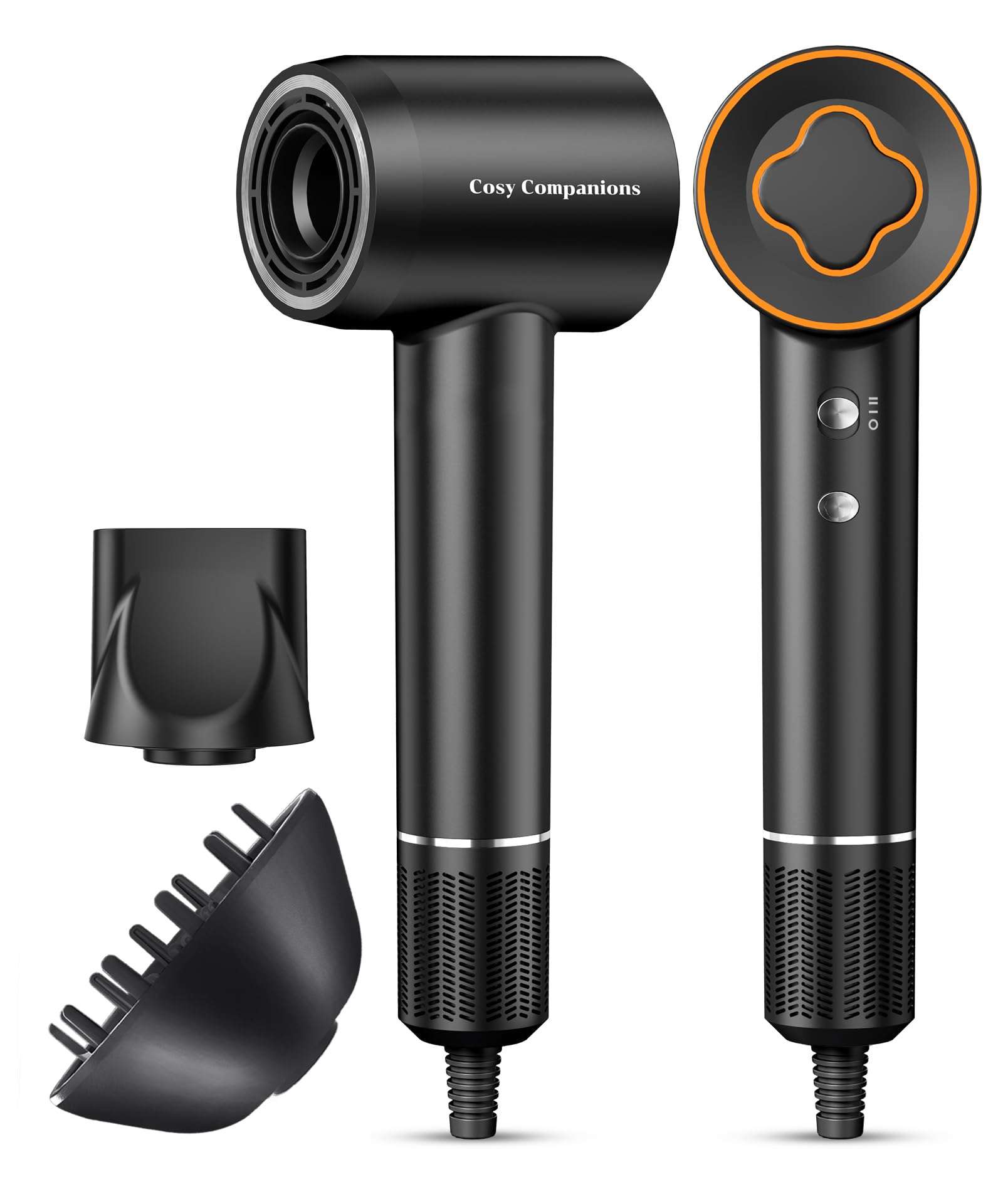Cosy Companions High-Speed Ionic Hair Dryer, 150000 RPM Brushless Motor for 2-5 Min Fast Drying, Low Noise Blow Dryer Reduces Frizz & Heat Damage, Lightweight Hair Dryer with Diffuser & Nozzle - Image 1
