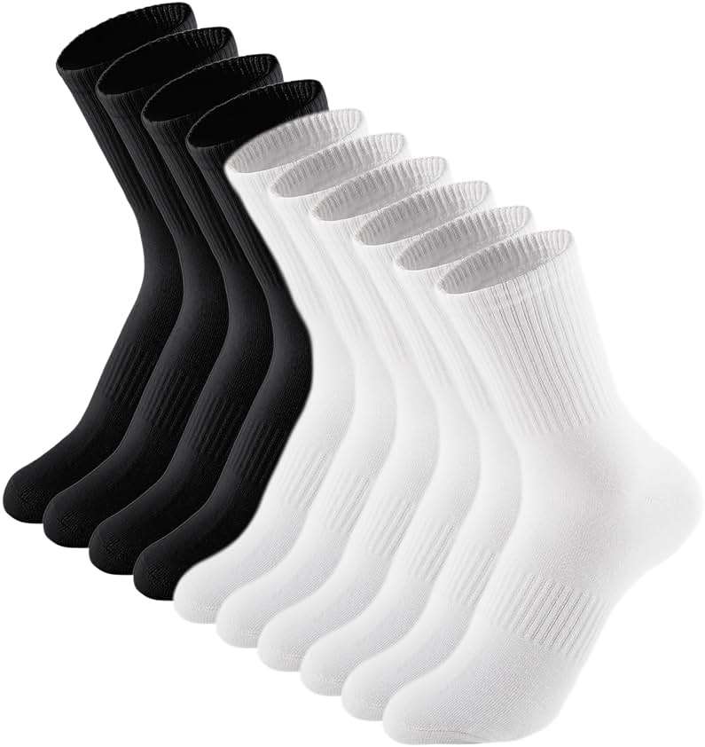 Irisbear Womens Crew Socks Casual Athletic Gym LightWeight Thin Cotton Socks 5 Pairs - Image 1