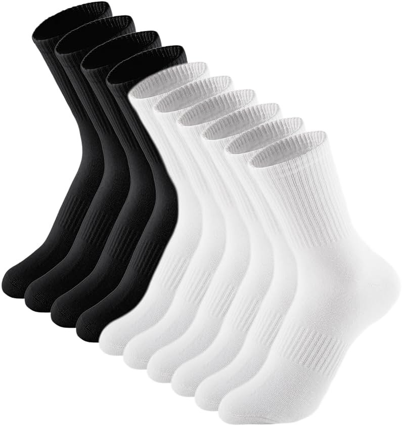 Irisbear Womens Crew Socks Casual Athletic Gym LightWeight Thin Cotton Socks 5 Pairs - Product Image