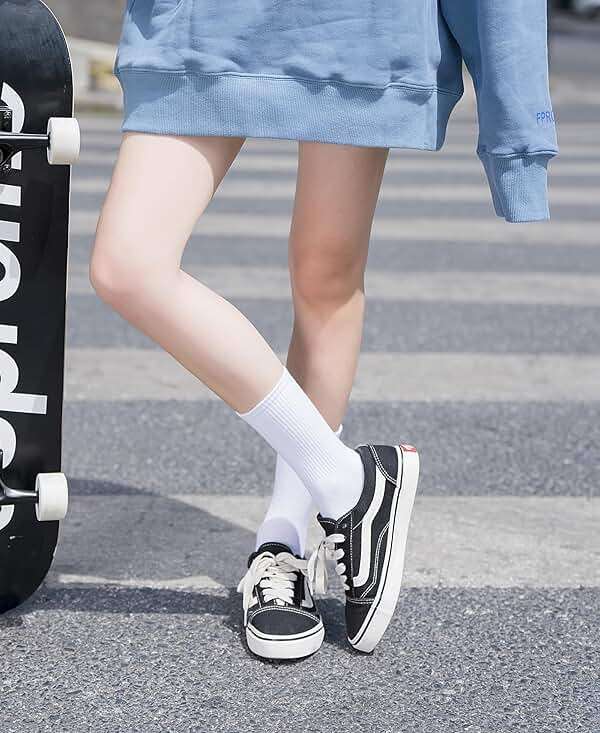 Irisbear Womens Crew Socks Casual Athletic Gym LightWeight Thin Cotton Socks 5 Pairs - Image 2