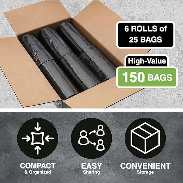 Top Knot Bags 33 Gallon Garbage Trash Bag 33X39" 1.2 Mil Black 150 Count Can Liner Bulk 30 Gallon 31 Gallon 32 Gallon 34 Gallon 35 Gallon Made in USA - Image 3