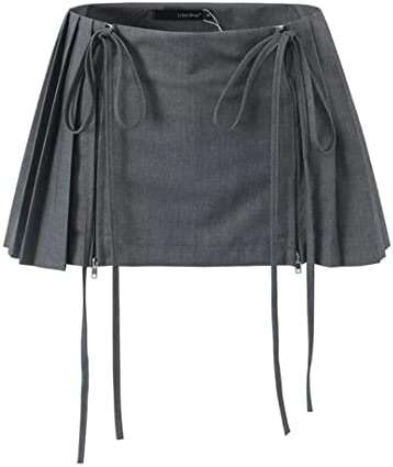 RICHTRUE Preppy Y2k Low Rise Pleated Mini Skirt for Women Sexy - Image 1