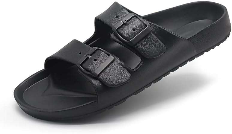 BEMGNAR Men’s Lightweight Comfort Slides Double Buckle Slip-on Adjustable EVA Orthopedic Flat Sandals - Image 1