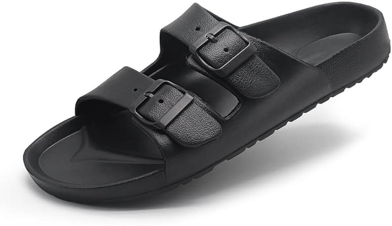 BEMGNAR Men’s Lightweight Comfort Slides Double Buckle Slip-on Adjustable EVA Orthopedic Flat Sandals - Product Image