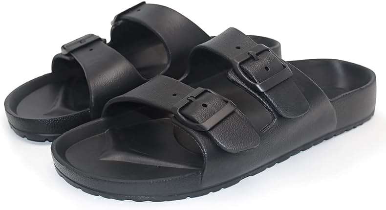 BEMGNAR Men’s Lightweight Comfort Slides Double Buckle Slip-on Adjustable EVA Orthopedic Flat Sandals - Image 4