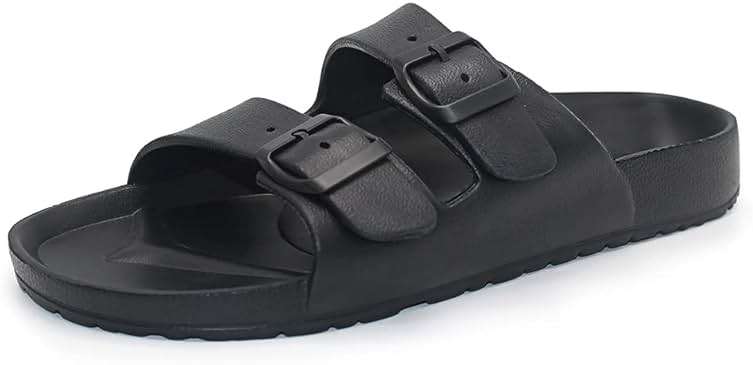 BEMGNAR Men’s Lightweight Comfort Slides Double Buckle Slip-on Adjustable EVA Orthopedic Flat Sandals - Image 5