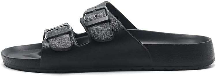 BEMGNAR Men’s Lightweight Comfort Slides Double Buckle Slip-on Adjustable EVA Orthopedic Flat Sandals - Image 9