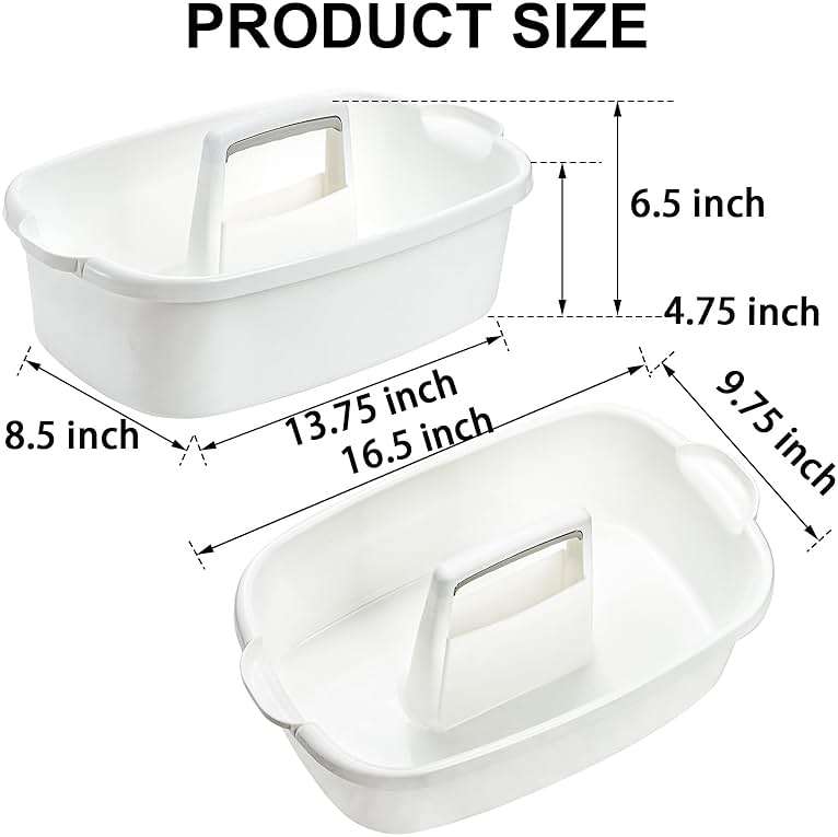 TOPZEA 2 Pack Cleaning Supplies Caddy, Large Plastic Cleaning Supply Organizer Bucket with Handle Portable Housekeeping Shower Tote Caddy Under Sink Tool Storage Baskets for Dorm, Bathroom, Household - Image 3