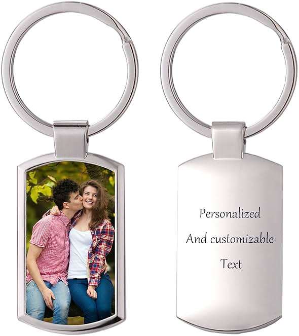 Personalized Photo Keychain Customizable Text Key Chain Alloy Pendant Keyring Custom Keychain With Picture Memorial Gifts - Image 1