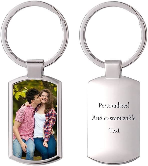 Personalized Photo Keychain Customizable Text Key Chain Alloy Pendant Keyring Custom Keychain With Picture Memorial Gifts - Product Image
