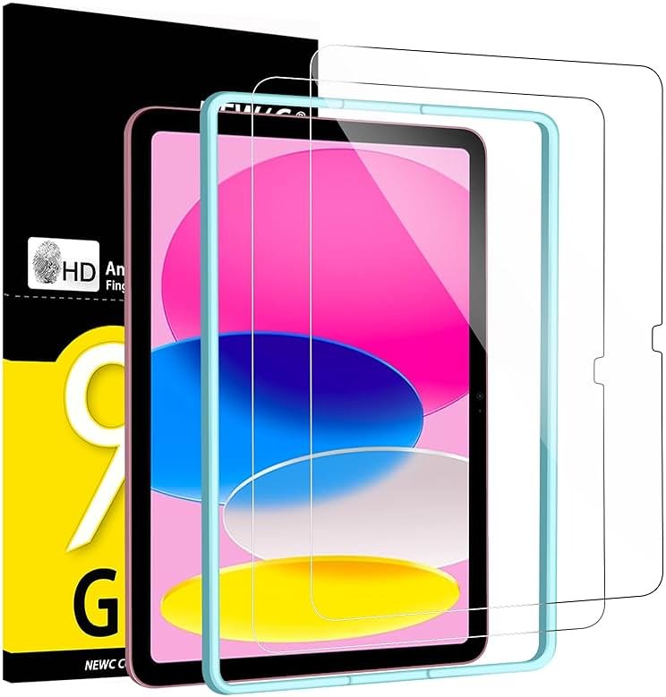 NEW'C 2 Pack Designed for iPad (A16) 11th Generation 2025, iPad 10th Generation 10.9 inches 2022 Screen Protector Tempered Glass, Bubble Free, Ultra Resistant (Easy Installation Frame) - Product Image