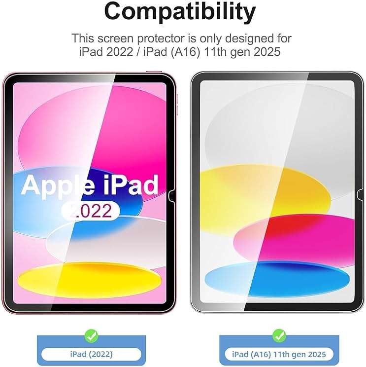NEW'C 2 Pack Designed for iPad (A16) 11th Generation 2025, iPad 10th Generation 10.9 inches 2022 Screen Protector Tempered Glass, Bubble Free, Ultra Resistant (Easy Installation Frame) - Image 2