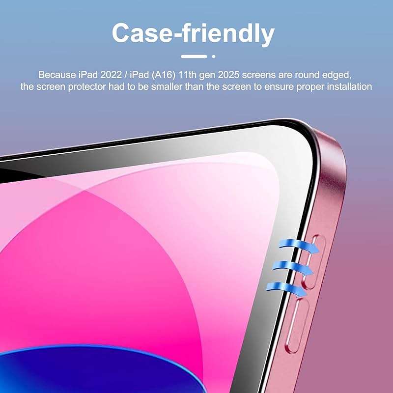 NEW'C 2 Pack Designed for iPad (A16) 11th Generation 2025, iPad 10th Generation 10.9 inches 2022 Screen Protector Tempered Glass, Bubble Free, Ultra Resistant (Easy Installation Frame) - Image 3