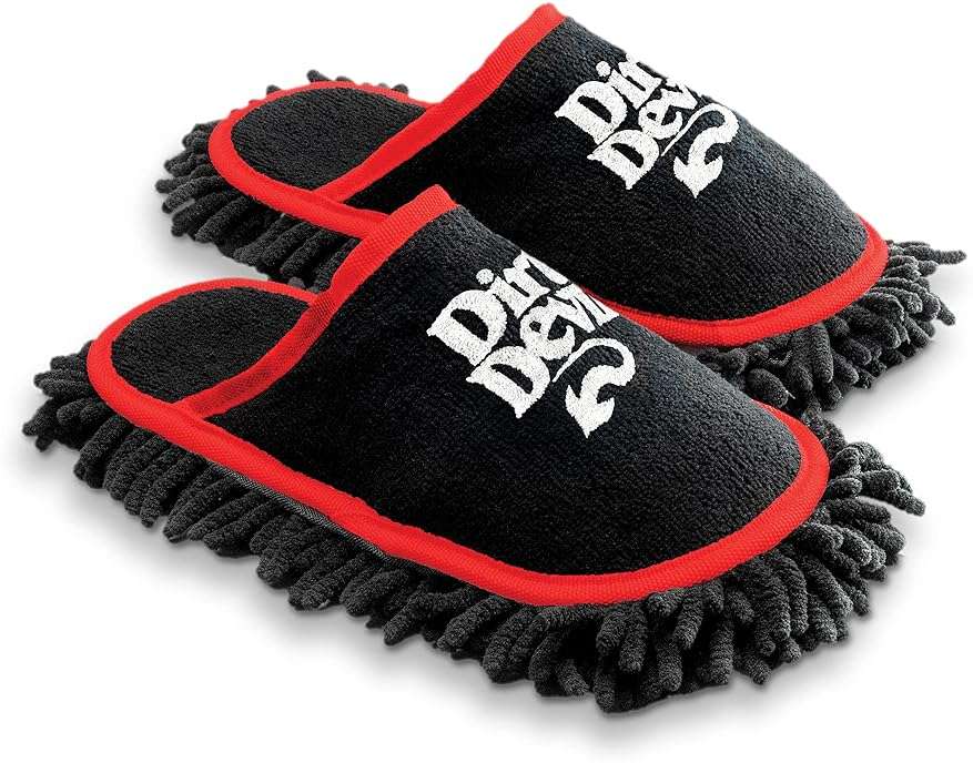 Dirt Devil Cleaning Slippers, Detachable and Washable Microfiber Dusting Shoes, For Hard Floors and Baseboards, Mop Slippers for Floor Cleaning and Dusting - Image 1