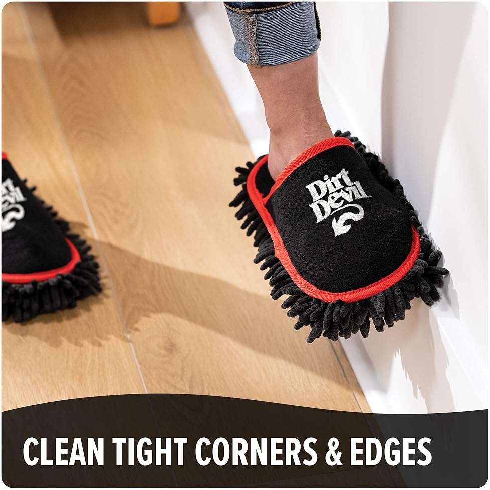 Dirt Devil Cleaning Slippers, Detachable and Washable Microfiber Dusting Shoes, For Hard Floors and Baseboards, Mop Slippers for Floor Cleaning and Dusting - Image 6