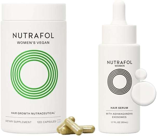 Nutrafol Women's Hair Growth Supplements and Hair Serum, Women 18-44 Years Old, Clinically Tested for Visibly Thicker, Stronger Hair, 100% Vegan Ingredients, Dermatologist Recommended - 1 Month Supply - Image 1
