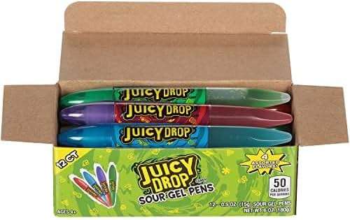 Juicy Drop Sour Candy Gel Pen, 12 Ct Sour Candy Gel Pens in Assorted Fruity Flavors, Full Size, Fun Variety Pack For Party Favors, Birthday Parties, Goodie Bags, Gifts for Kids - Image 7