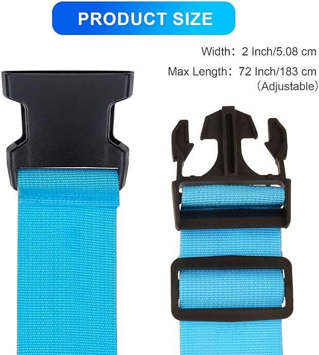 Collwait Luggage Straps for Suitcases TSA Approved, Travel Belt Suitcase Belt, Suitcase Straps TSA Approved, Luggage Belt Strap TSA Approved, Travel Straps for Luggage, Luggage Band Bag Straps 4 Pack - Image 4