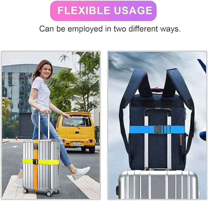 Collwait Luggage Straps for Suitcases TSA Approved, Travel Belt Suitcase Belt, Suitcase Straps TSA Approved, Luggage Belt Strap TSA Approved, Travel Straps for Luggage, Luggage Band Bag Straps 4 Pack - Image 7