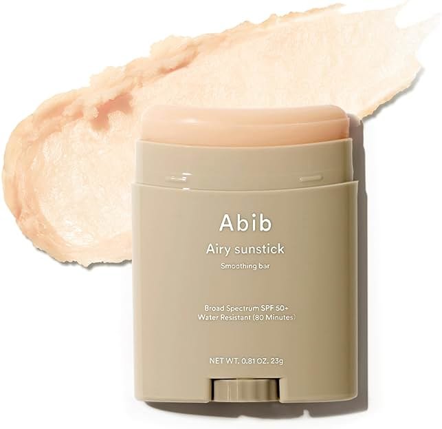 Abib Airy Sunstick Protection Bar SPF50+ Broad Spectrum, Semi-Matte Sunscreen Stick for Oily & Combination Skin, No White Cast, Water-Resistant, Korean Sunscreen, 0.81 oz / 23 g - Product Image