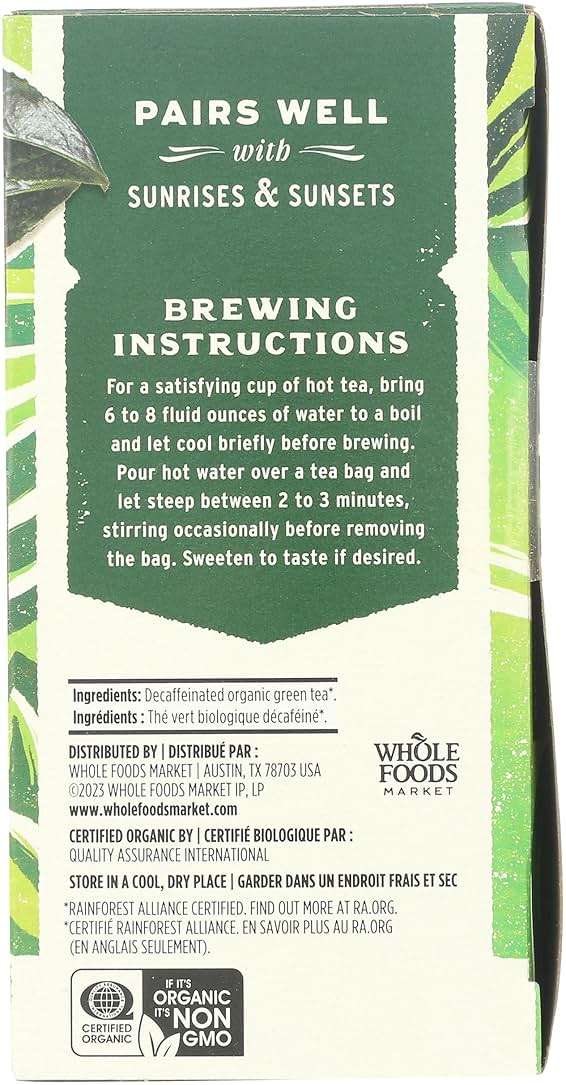 Whole Foods Market, Tea Green Decaf Organic, 20 Count - Image 5